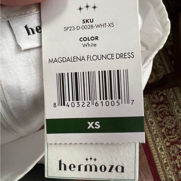 NWT Hermoza – Magdalena Flounce Short Sleeve Mini Dress in White - Picture 6 of 10